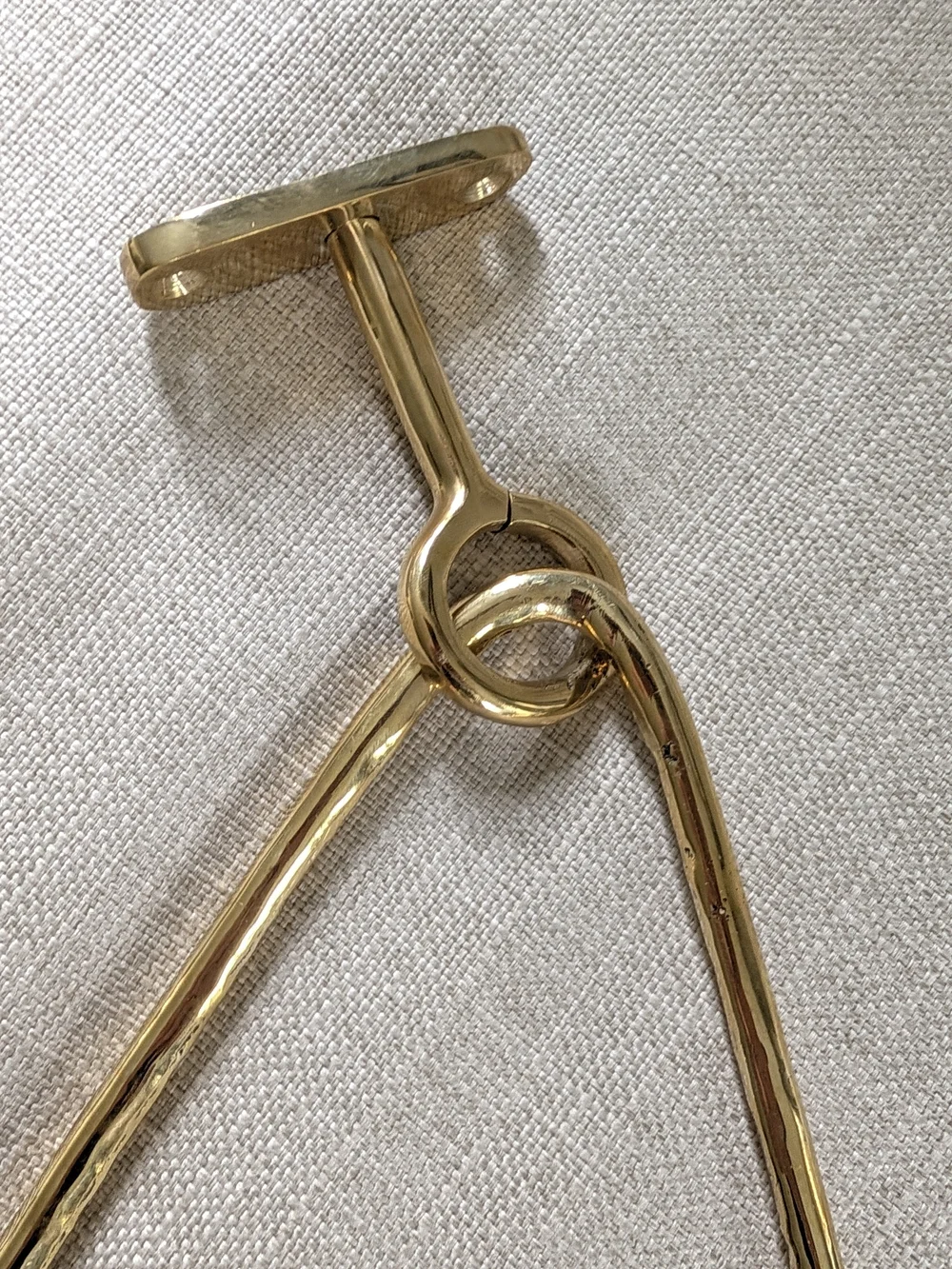 Handcrafted Solid Brass Triangle Towel Ring Unlacquered Gold Geometric Bathroom